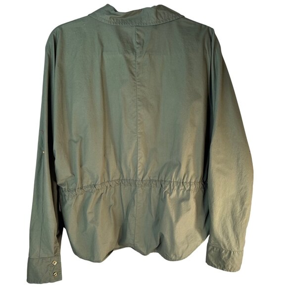 ZARA Womens XL Khaki Green Military Utility Cotton Jacket - Picture 7 of 15